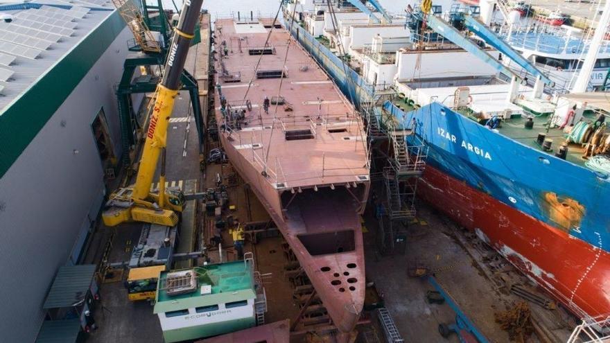 El nuevo buque insignia para Malvinas se hace grande en Nodosa
