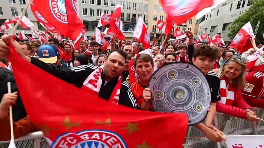 El Bayern celebra la conquista del título de la Bundesliga