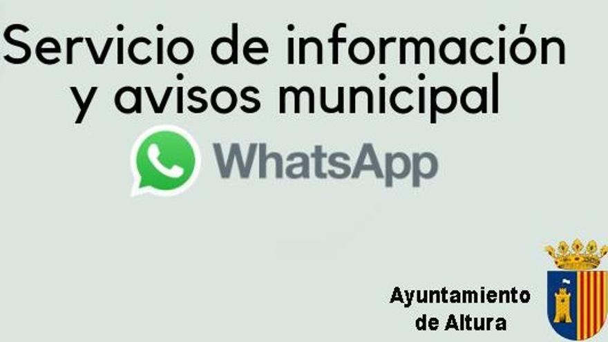 Cartel anunciador del nuevo servicio municipal de Whastapp.