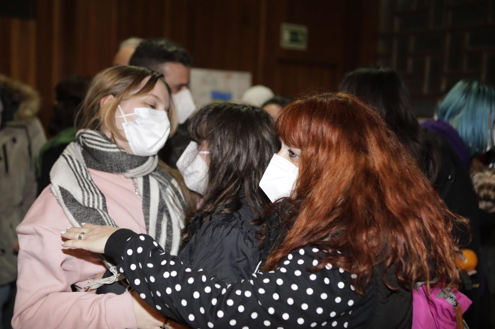 La llegada de los refugiados ucranianos al colegio San José de Sotrondio