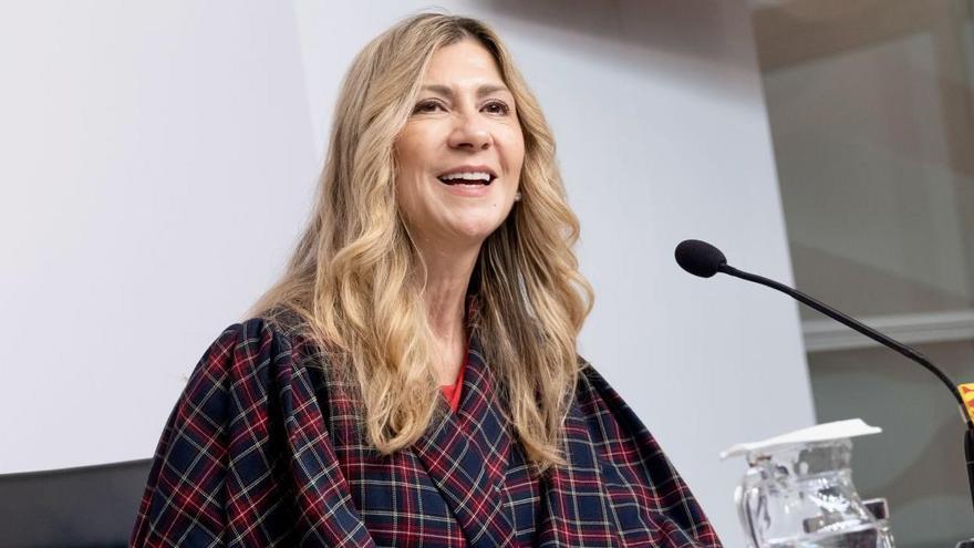 La vicepresidenta y portavoz del Gobierno aragonés, Mar Vaquero, en la rueda de prensa tras el Consejo de Gobierno.