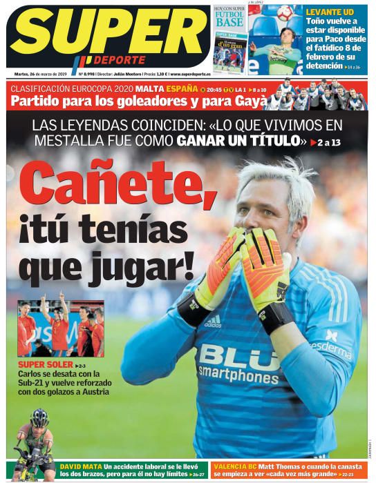 Portada SUPERDEPORTE martes 26 de marzo de 2019