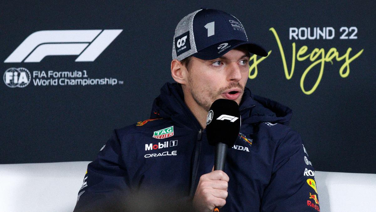 Max Verstappen, durante la rueda de prensa en Las Vegas