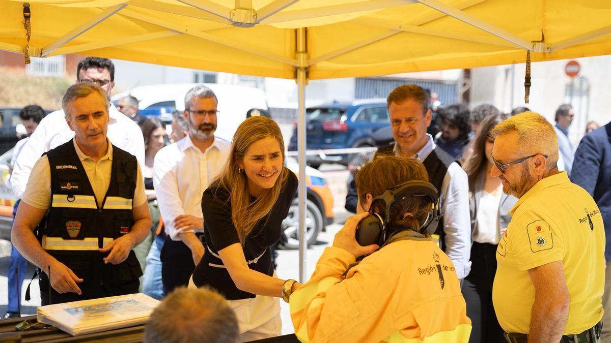 La ministra para la Transición Ecológica, Sara Aagesen, esta tarde en el Puesto de Mando Avanzado de Los Garres
