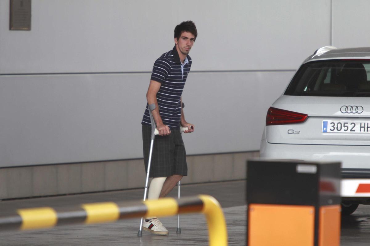 Cuenca, durante su lesión como azulgrana