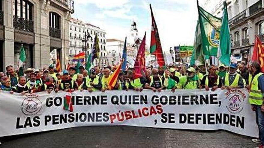 Els pensionistes es van manifestar pel centre de Madrid.
