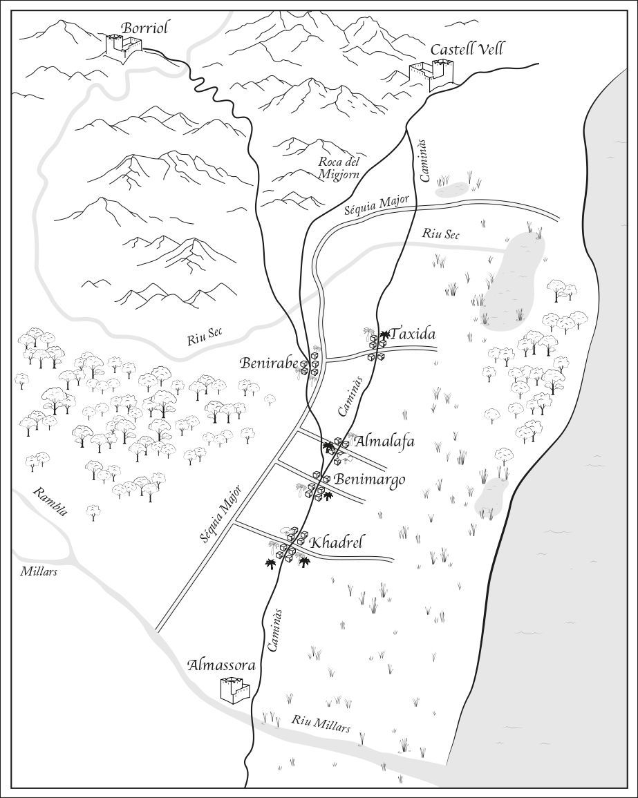 Mapa de la época de las alquerías del término.