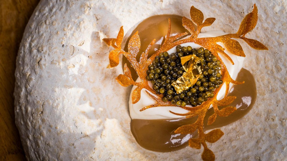 El helado de ron con banana y caviar de Amelia.