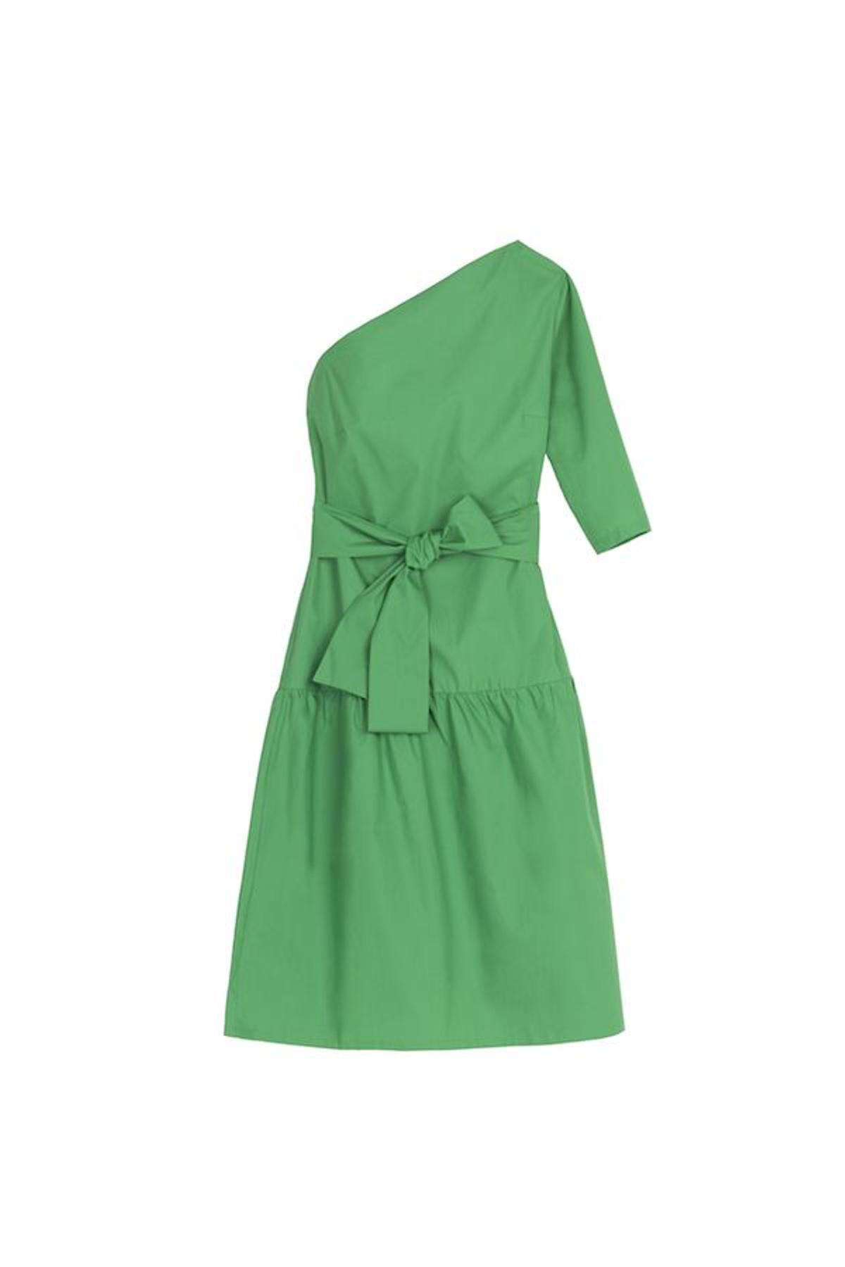 Verde que te quiero verde: el vestido asimétrico