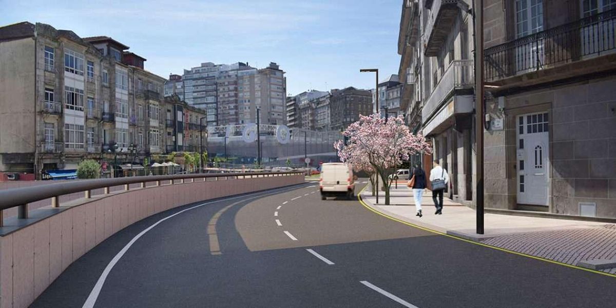 Recreación de la reforma de la calle Lepanto de Vigo.