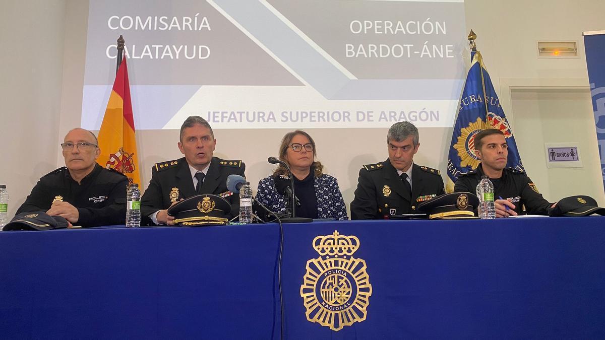 Rueda de prensa en la que se han ofrecido los detalles de la operación, este miércoles en Calatayud.