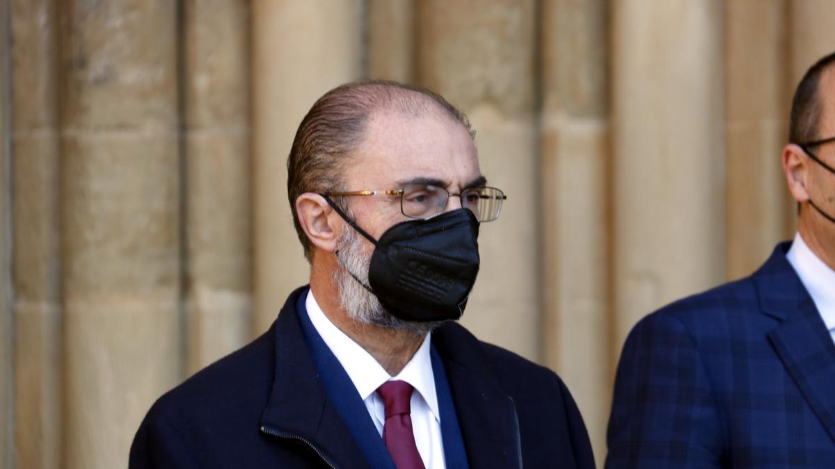 El president de l&#039;Aragó, Javier Lambán, en una visita al Monestir de Sixena