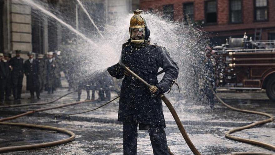 Cascos con ducha para los bomberos