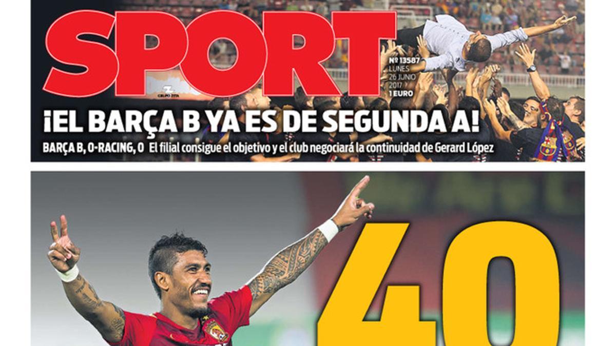 La portada de SPORT de hoy