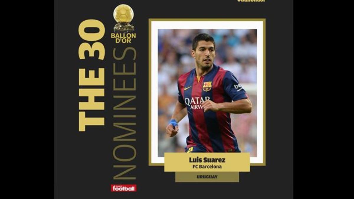 Luis Suárez, entre los 30 nominados