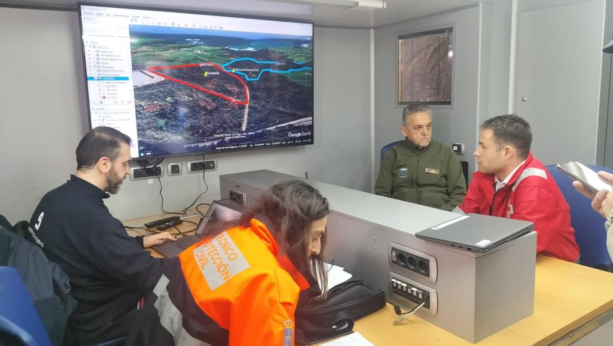 Interior del puesto de mando.