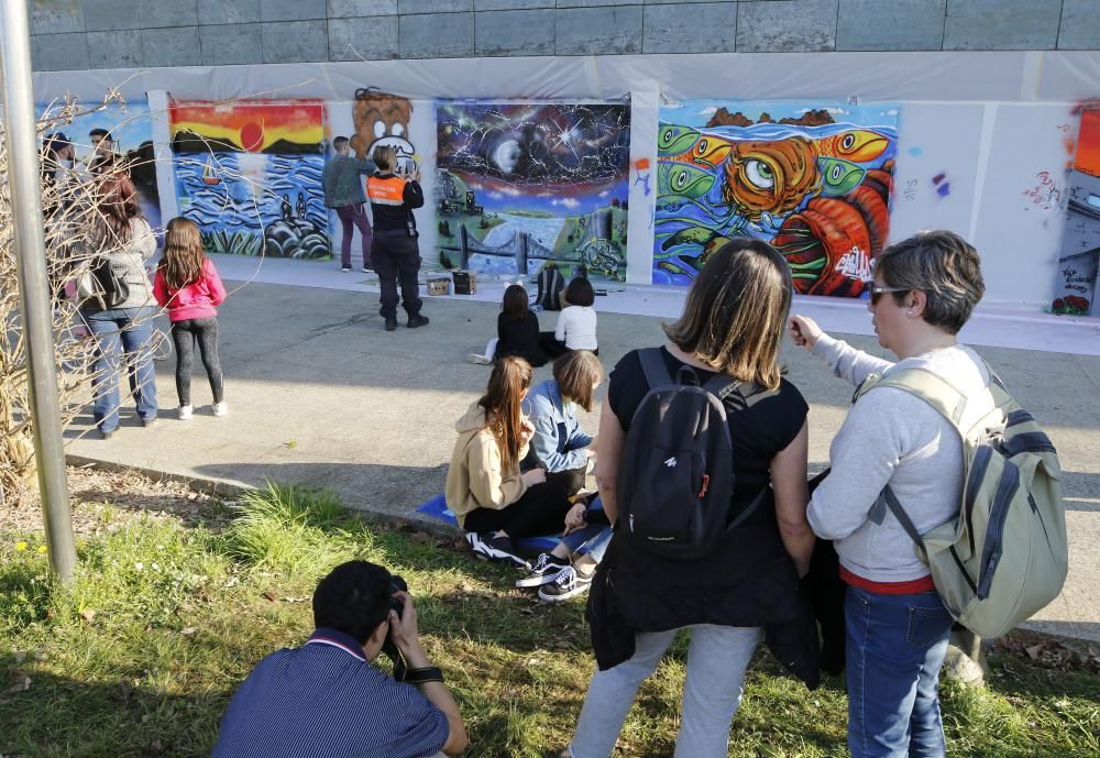 El graffiti de la guardesa, ganador entre los 14 participantes en el festival del Proyecto Ewa.