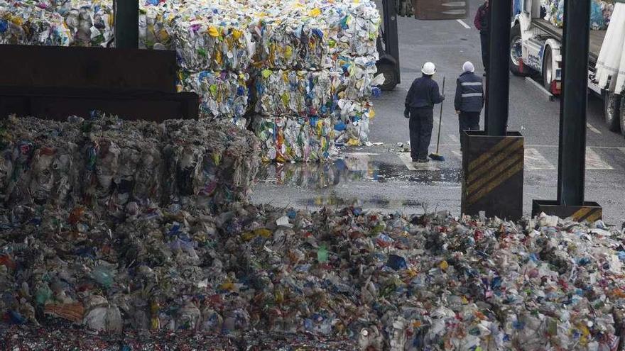 Basura tratada en la planta de Sogama, en la localidad coruñesa de Cerceda.