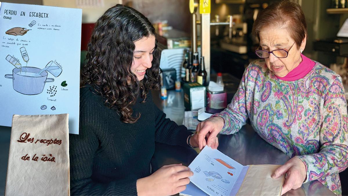 La joven ilustradora Joana Milian Ibáñez ha convertido el recetario manuscrito de su abuela en un libro cosido y bordado a mano.