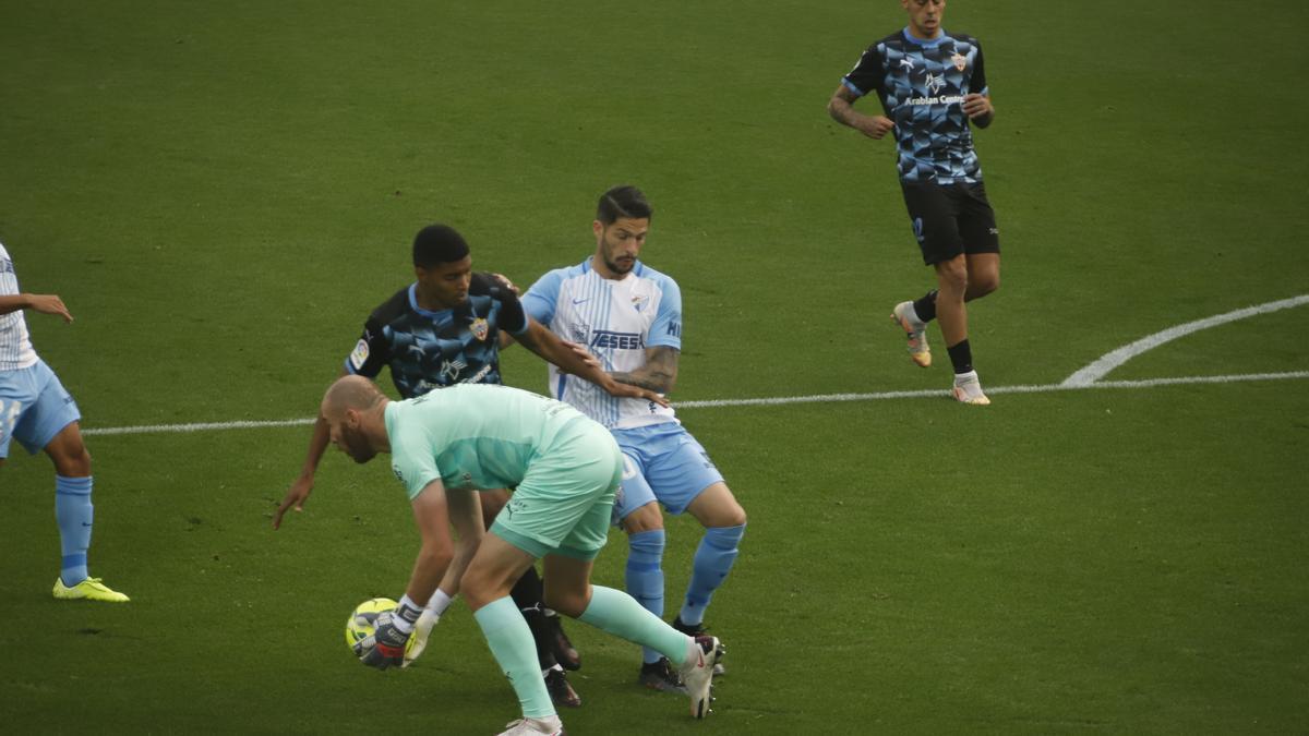 Partido de la Liga Smartbank entre el Málaga CF y el Almería