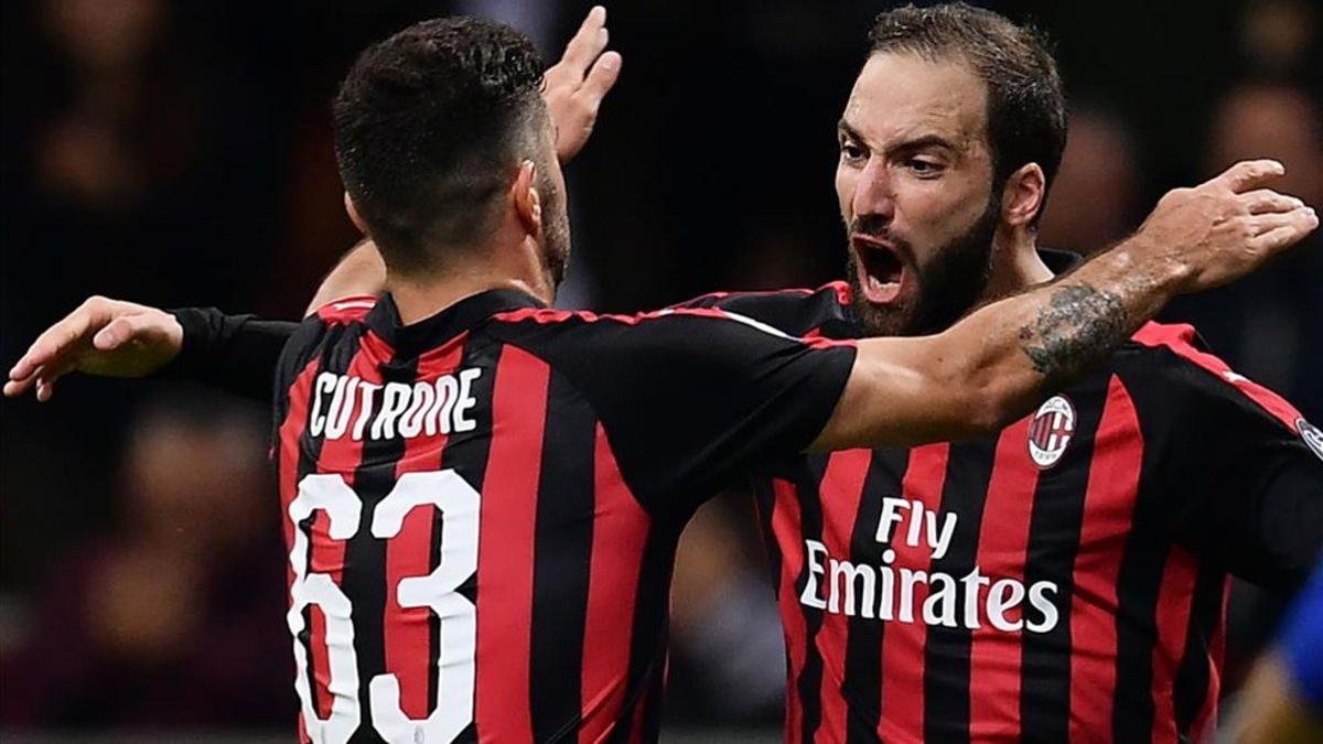 Higuaín celebra con rabio su tanto