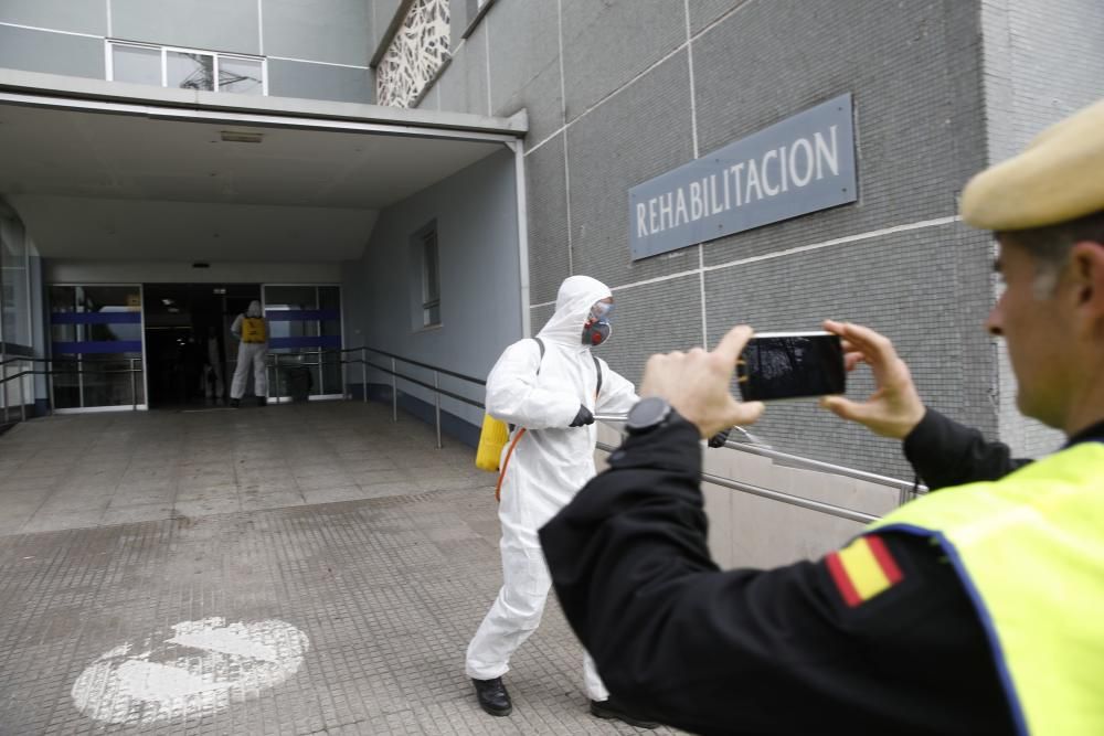 Coronavirus en Asturias: La UME, en Gijón