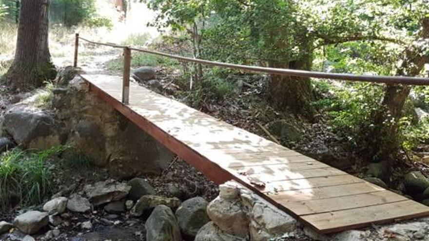 Rehabiliten el pont de la font de la Pintoresca de Breda, destruït per un arbre caigut