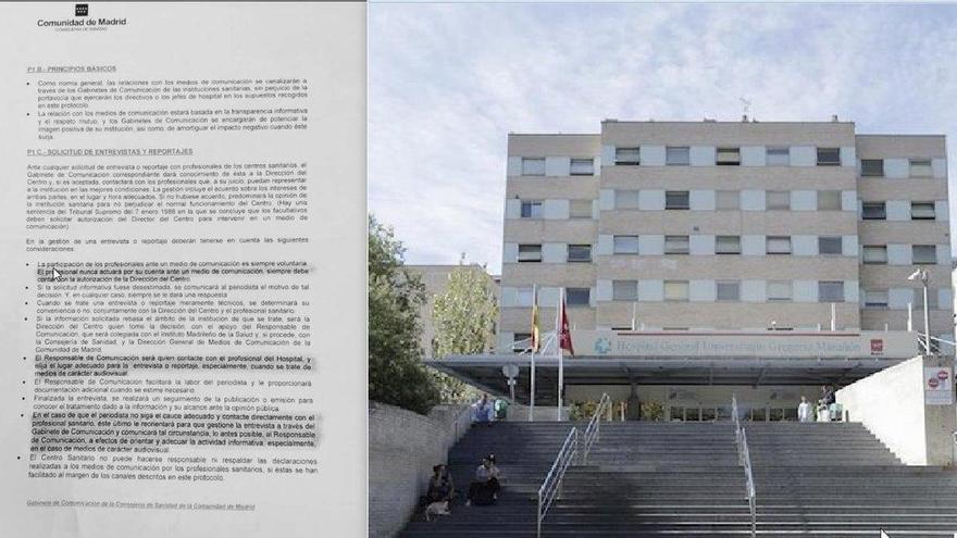 La Comunidad de Madrid recuerda a sus médicos que no deben hablar &quot;por su cuenta&quot; con la prensa