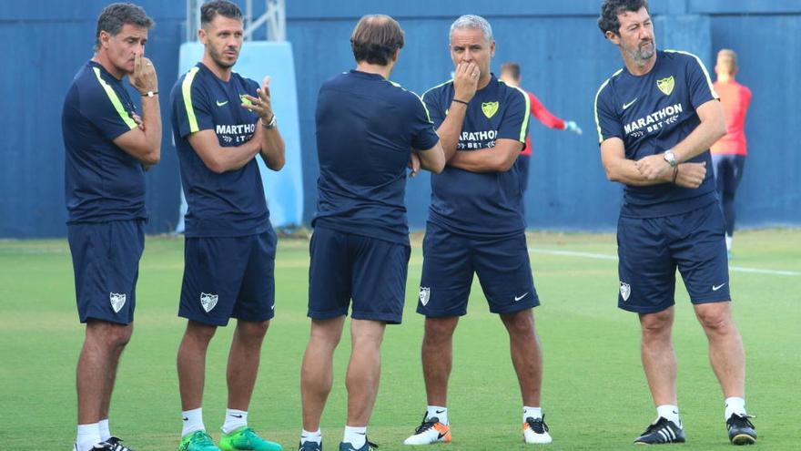 Entrenamiento del Málaga CF tras la derrota en Valencia