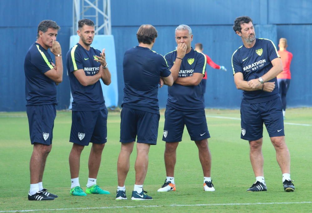 Entrenamiento del Málaga CF tras la derrota en Valencia