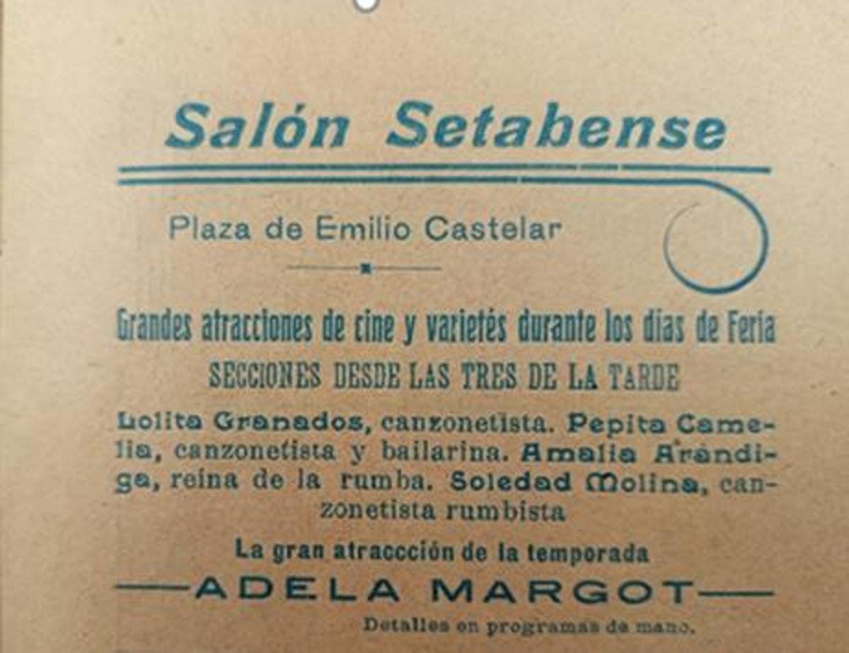 Anuncio de la época del Salón Setabense.