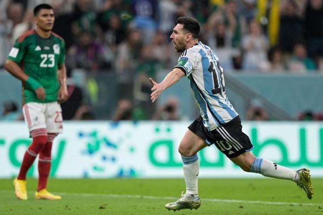 El gol de Messi ante México en el Mundial y la celebración de Argentina