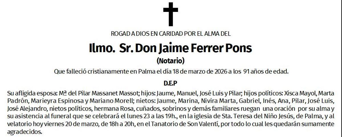 Ilmo. Sr. Don Jaime Ferrer Pons