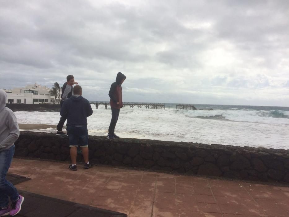 El temporal en distintos puntos de Lanzarote.