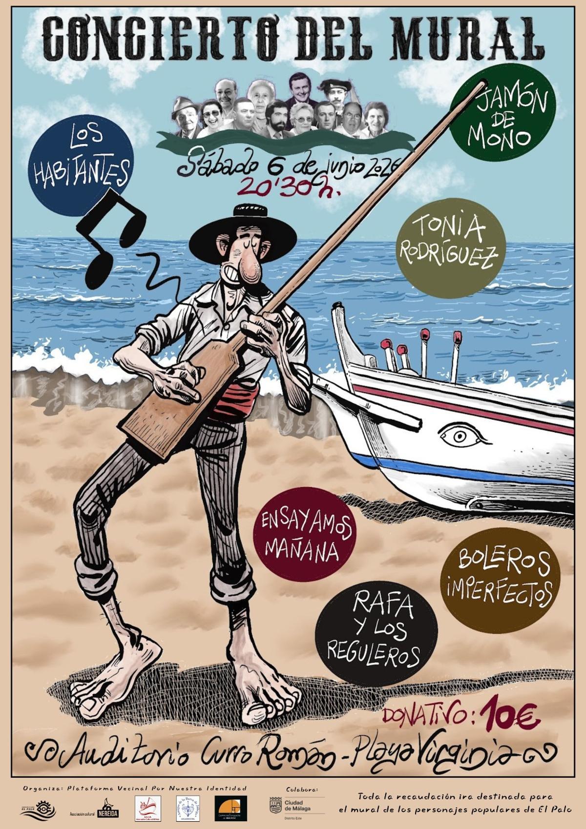 El cartel del 'Concierto del Mural' también ha sido dibujado por Ángel Idígoras.