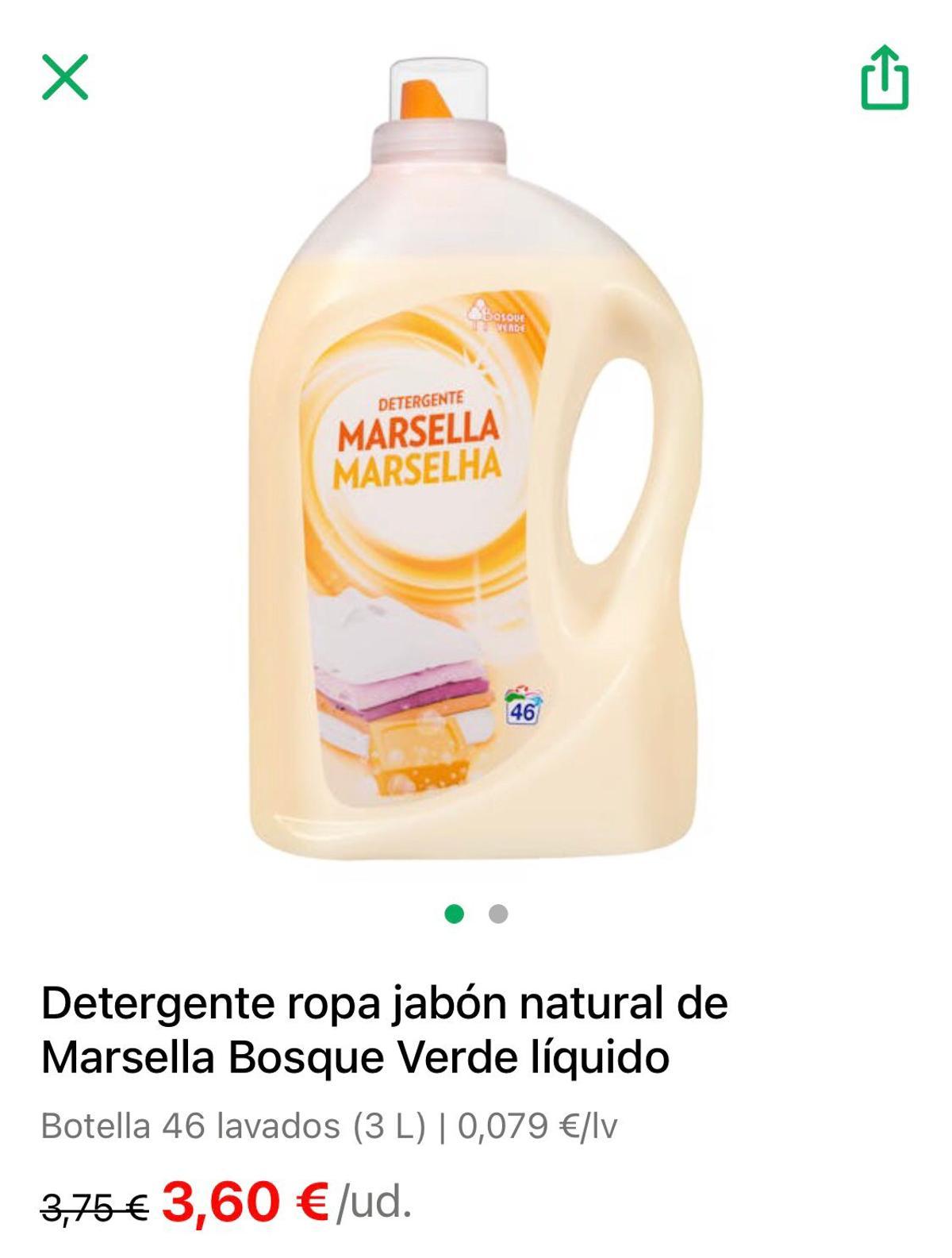 Detergente ropa jabón natural de Marsella