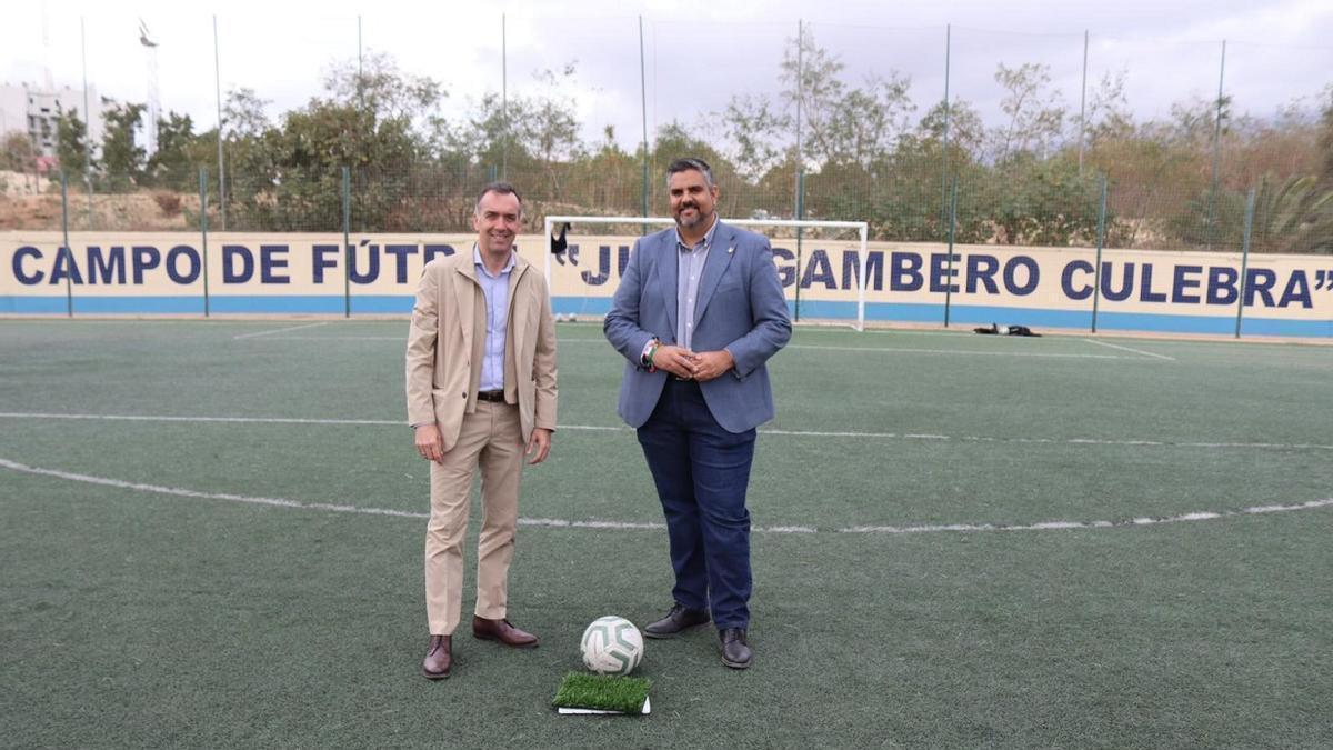 El campo de fútbol Juan Gambero Culebra tendrá nuevo césped, banquillos, vallas y porterías.