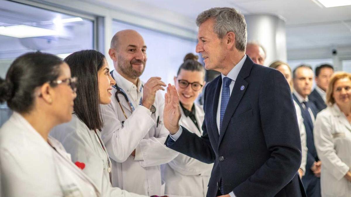 El presidente de la Xunta, Alfonso Rueda, hoy en Ourense.
