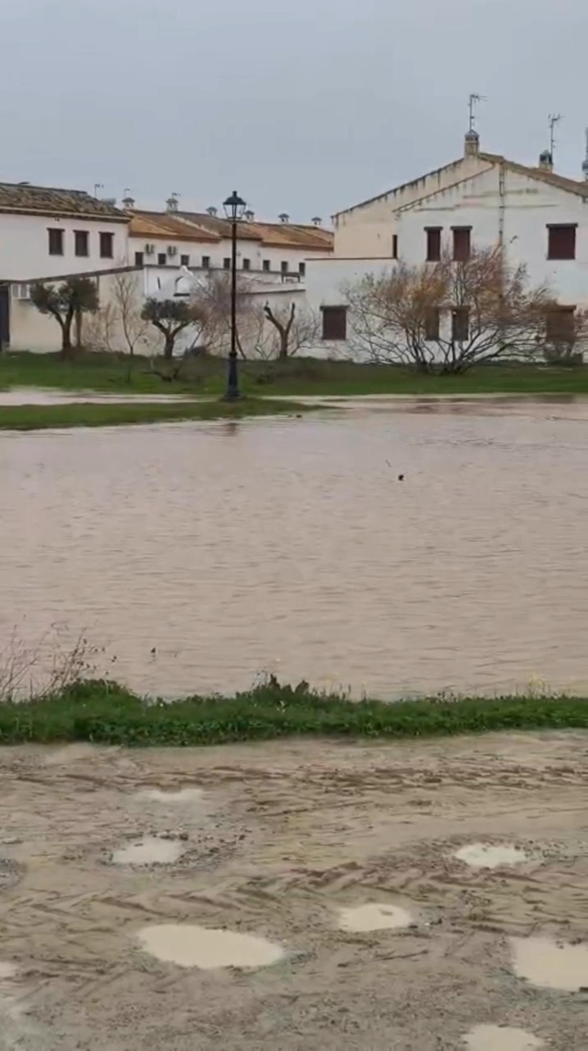 El Rocío, inundado tras el paso de la borrasca Leonardo.
