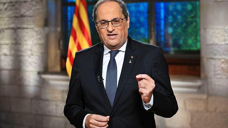 Quim Torra, durant el missatge previ a la Diada.