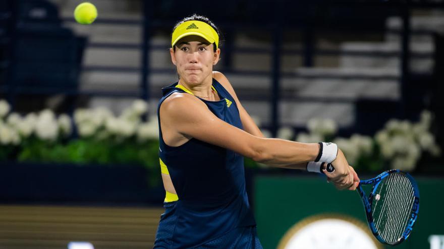 Garbiñe Muguruza durante su partido ante Aryna Sabalenka