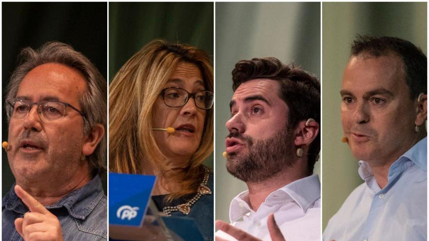 Los cuatro candidatos, durante el debate electoral de LA OPINIÓN-EL CORREO DE ZAMORA.