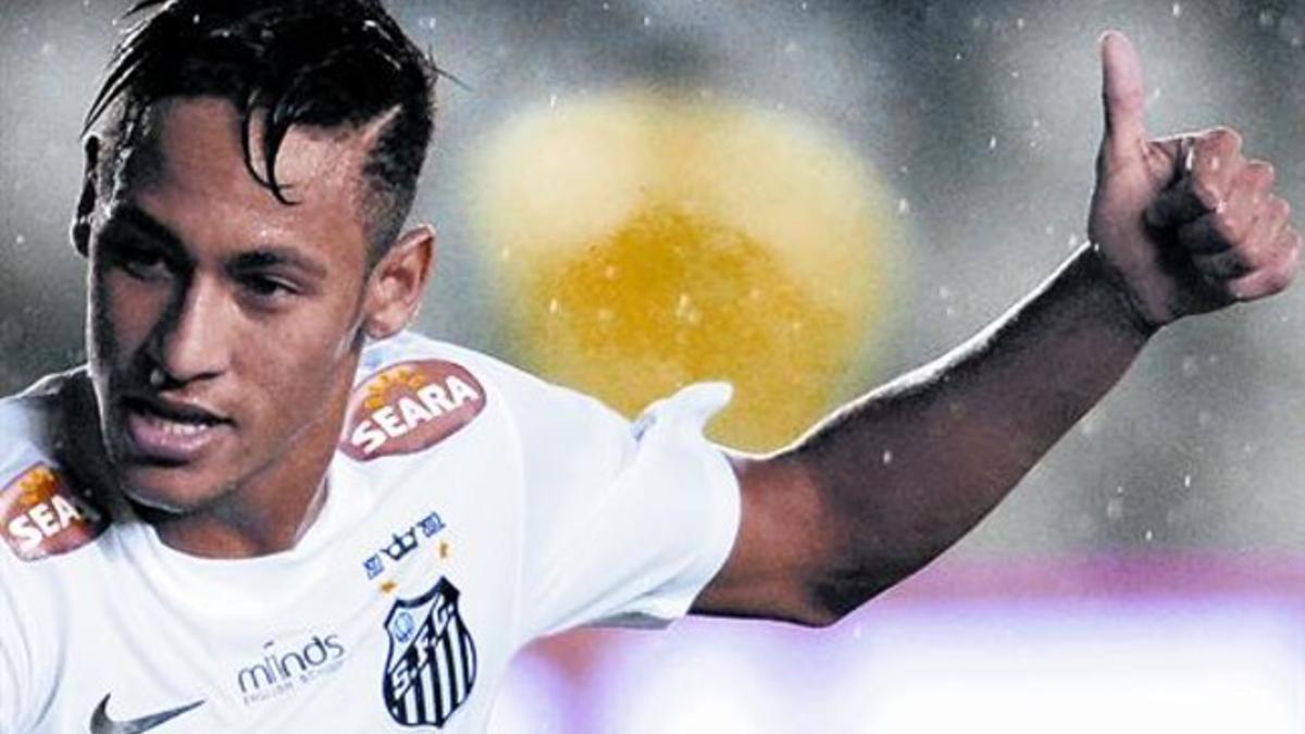 Neymar da Silva, en el último partido disputado con el Santos frente al Joinville.