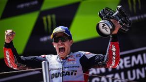 Marc Márquez (Ducati) celebró, hoy, en Montmeló, un nuevo podio.