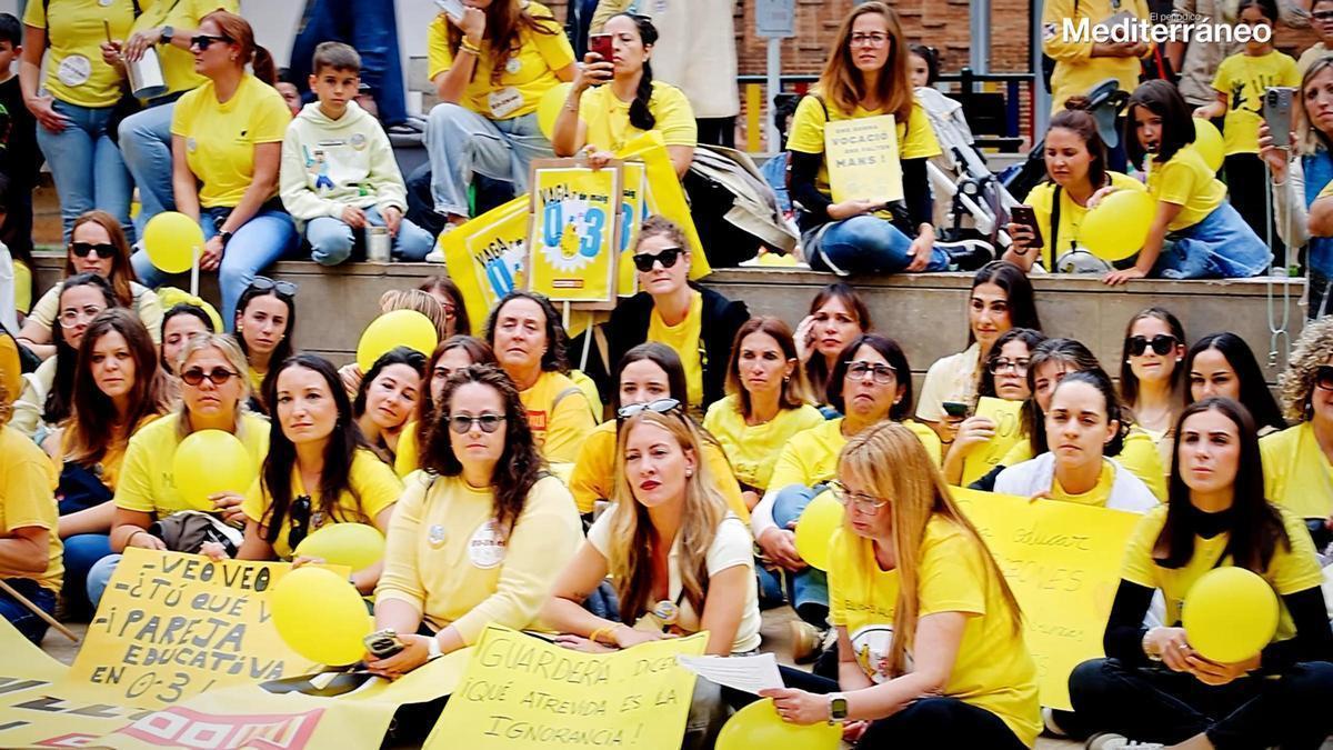 Las escuelas infantiles protestan en Castelló para tener menos ratios, más recursos y salarios dignos