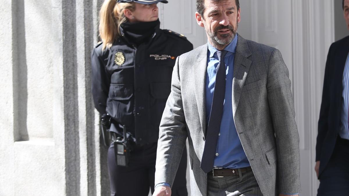 El jefe de los Mosso, Ferran López, saliendo del Tribunal Supremo, el 26 de febrero.