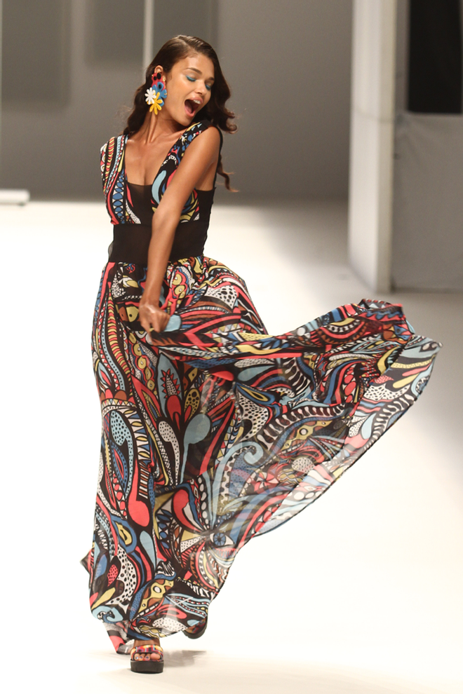 Daniela Braga en el desfile de Desigual 080 Barcelona