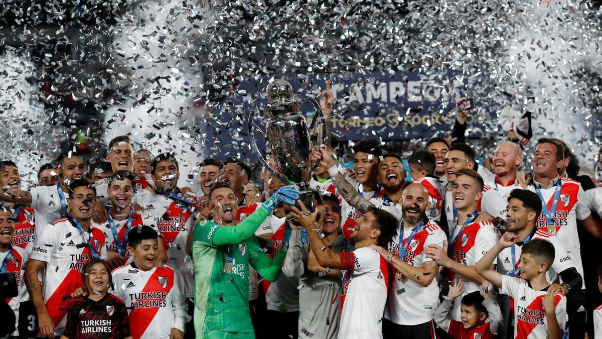 El River Plate celebra el título.