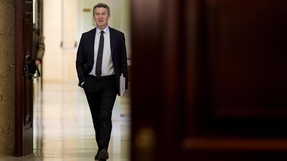 Entrada de Alberto Núñez Feijóo al Congreso de los Diputados, antes de declarar ante la jueza de la DANA