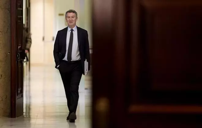Entrada de Alberto Núñez Feijóo al Congreso de los Diputados, antes de declarar ante la jueza de la DANA